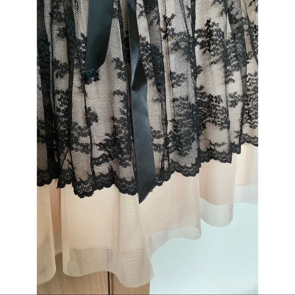 Windsor Black Lace Overlay Tie Waist Sleeveless Formal Homecoming Dress Size 7/8 - Picture 4 of 6